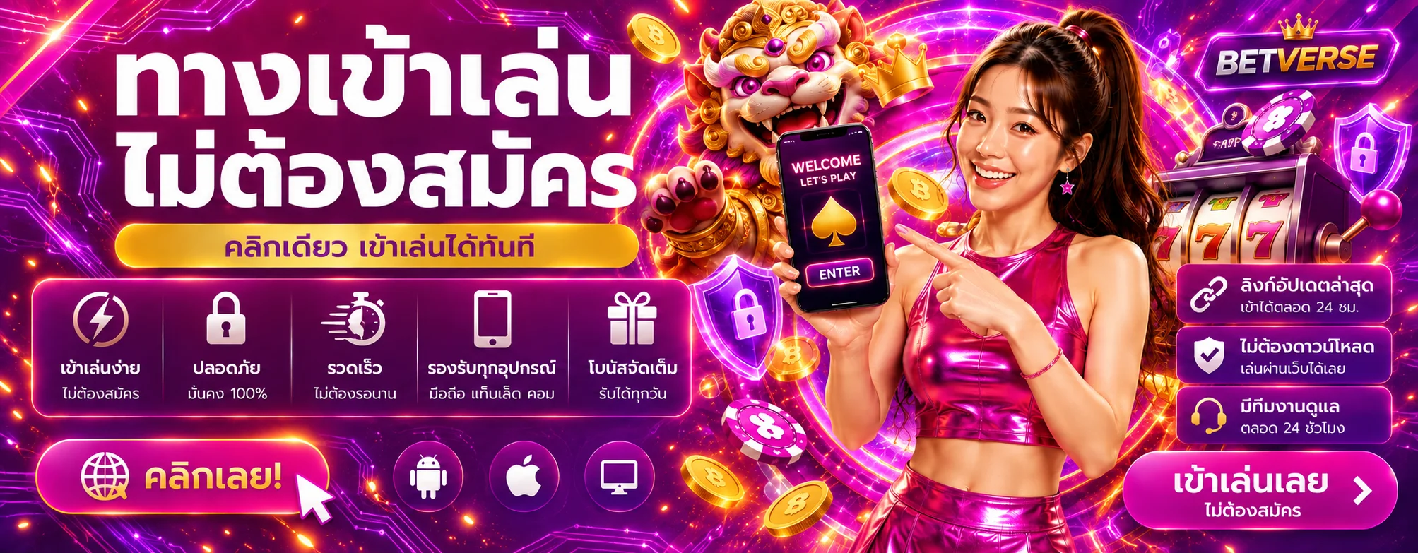 ทางเข้า BETVERSE และระบบล็อกอินปลอดภัย